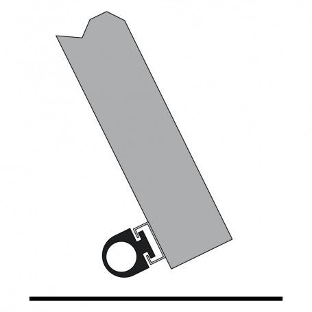 Art. SOFTP Profile en alu et caoutchouc /le ml   (GSOFTP 321810 + RAIL 310880)