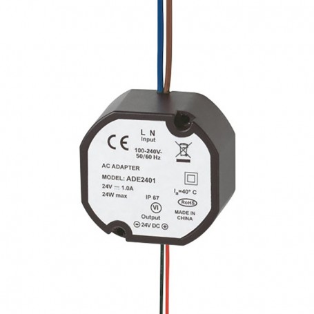 Alimentation ronde 24V DC 1A - Insertion dans boîte de dérivation