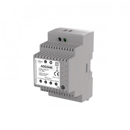 Alimentation sur rail DIN 5 modules 230V AC / 24V DC / 48W - 2A + Entrée Batteri