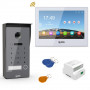 Kit visiophone VIDEA RFIC KP Platine gris foncé 1 bouton / Moniteur 8" HD blanc