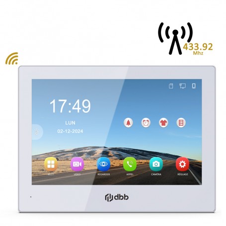 Moniteur 8 HD IPS Wifi Blanc Tactile RF 433.92