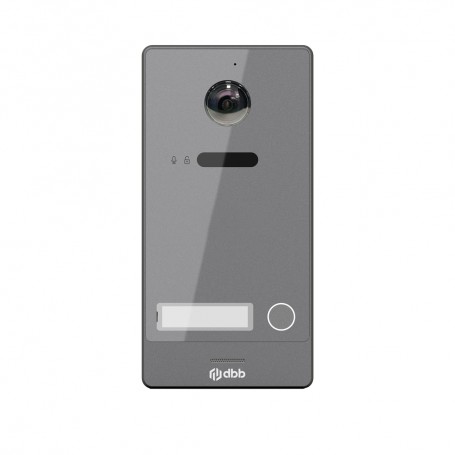 Platine VIDEA 1 Bouton - 2 fils - Gris Foncé