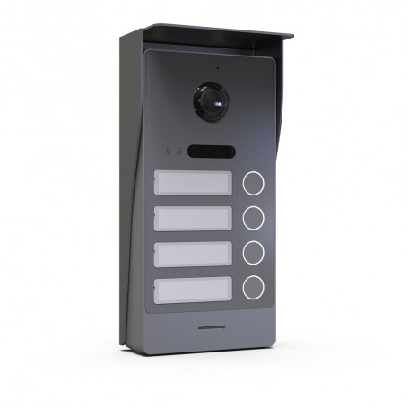 Platine VIDEA 4 Boutons - 2 fils - Gris Foncé