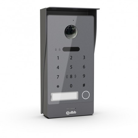 Platine VIDEA RFIC KP 1 Bouton - 2 fils - Gris