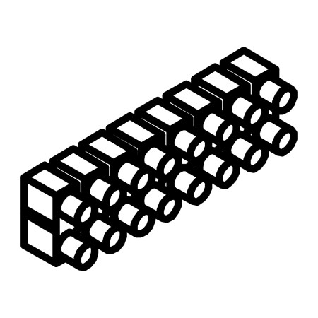RIC _ Domino en Nylon blanc 110° 8 pôles Øfil 2,5mm