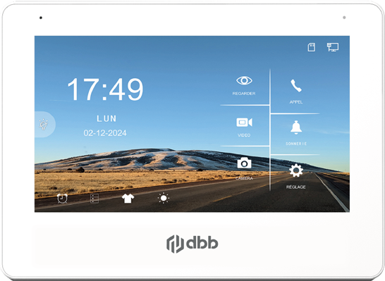 Moniteur tactile 7 pouces du visiophone DBB KVID G