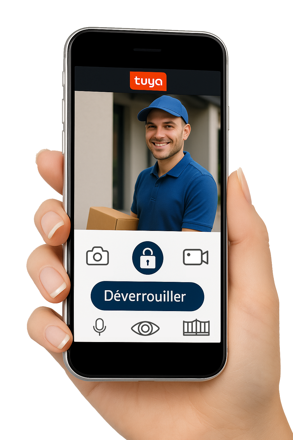 Application Tuya Smart permettant de voir le visiteur et de déverrouiller à distance